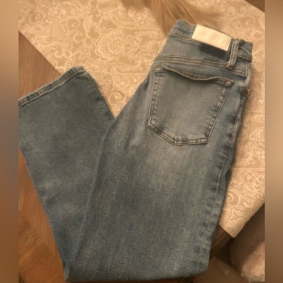 Re/Done Light Blue Cropped Jeans - Picture 1 of 5